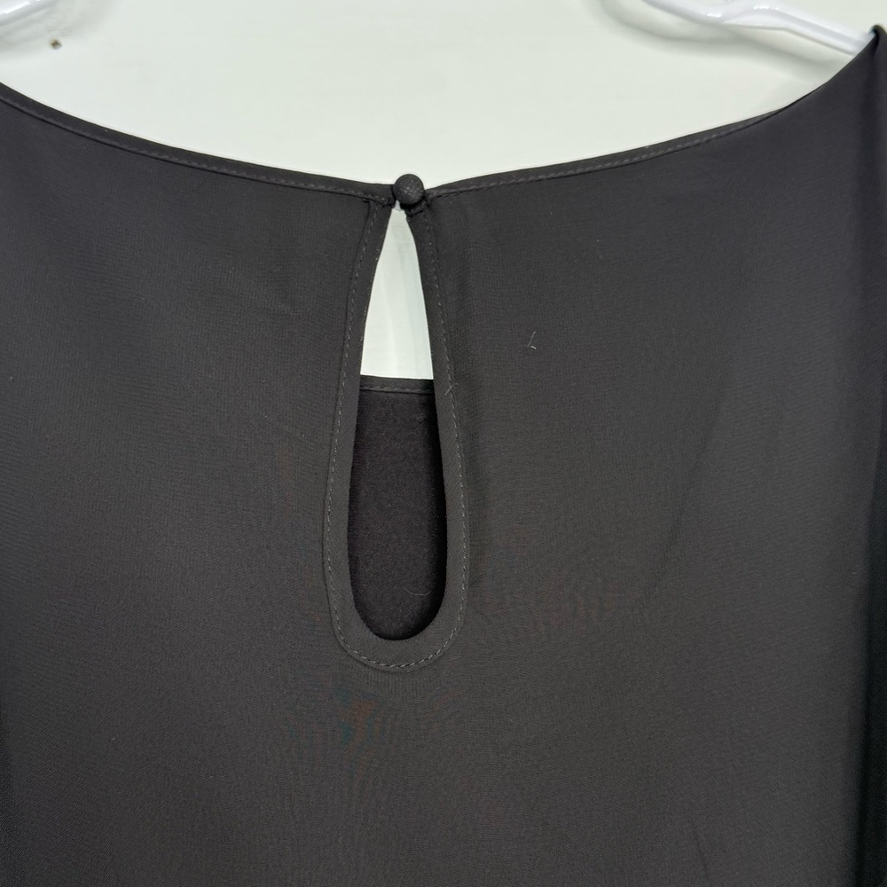 Calvin Klein Black Sequin Cocktail Dress Sleeveless Chiffon Overlay Size 10 - Picture 9 of 10